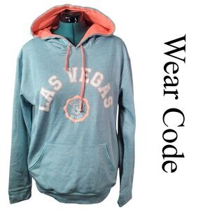 Wear Code Las‎ Vegas Hoodie Women XL Teal Polyester Graphic Souvenir Sweatshirt